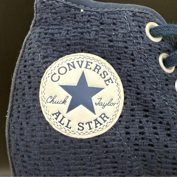 CONVERSE Chuck Taylor All Star Lux Blue Crochet Hidden Wedge Platform Sneakers 5 - Picture 12 of 16